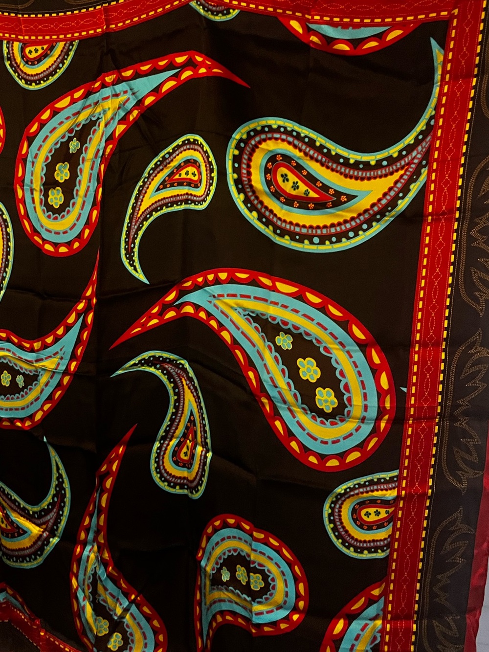 Gilliland H&C Wild Rags    Vibrant Paisley Silk Scarf           40 in x 40 in.